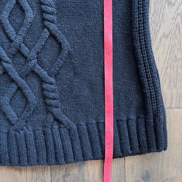 Athleta Cold Spell Extra Fine Merino Wool Cable Knit Hoodie Sweater Black Size S - Picture 7 of 7